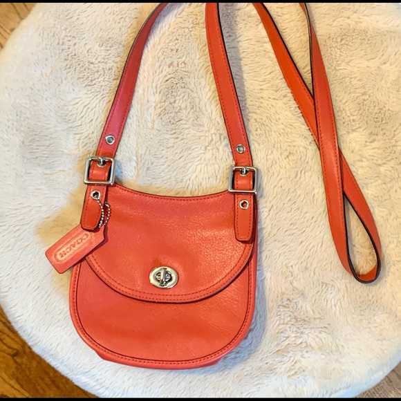 coach orange crossbody purse